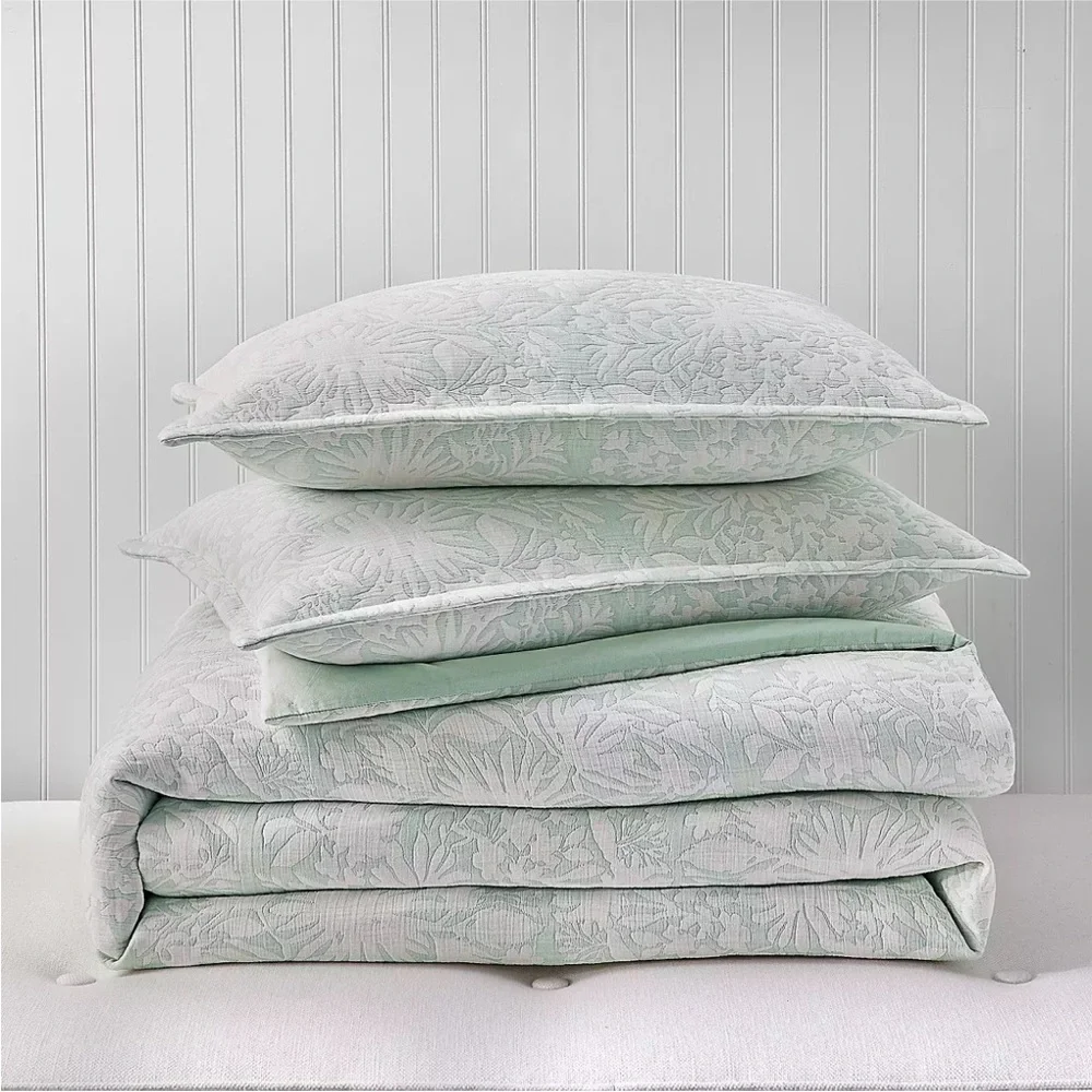 NEW Sky Jardin Silhouette Duvet Cover & 2 Shams Set Green